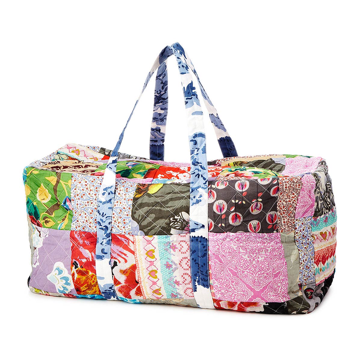 Upcycled Cotton Sari Duffle Bag | patchwork recycled sari bag