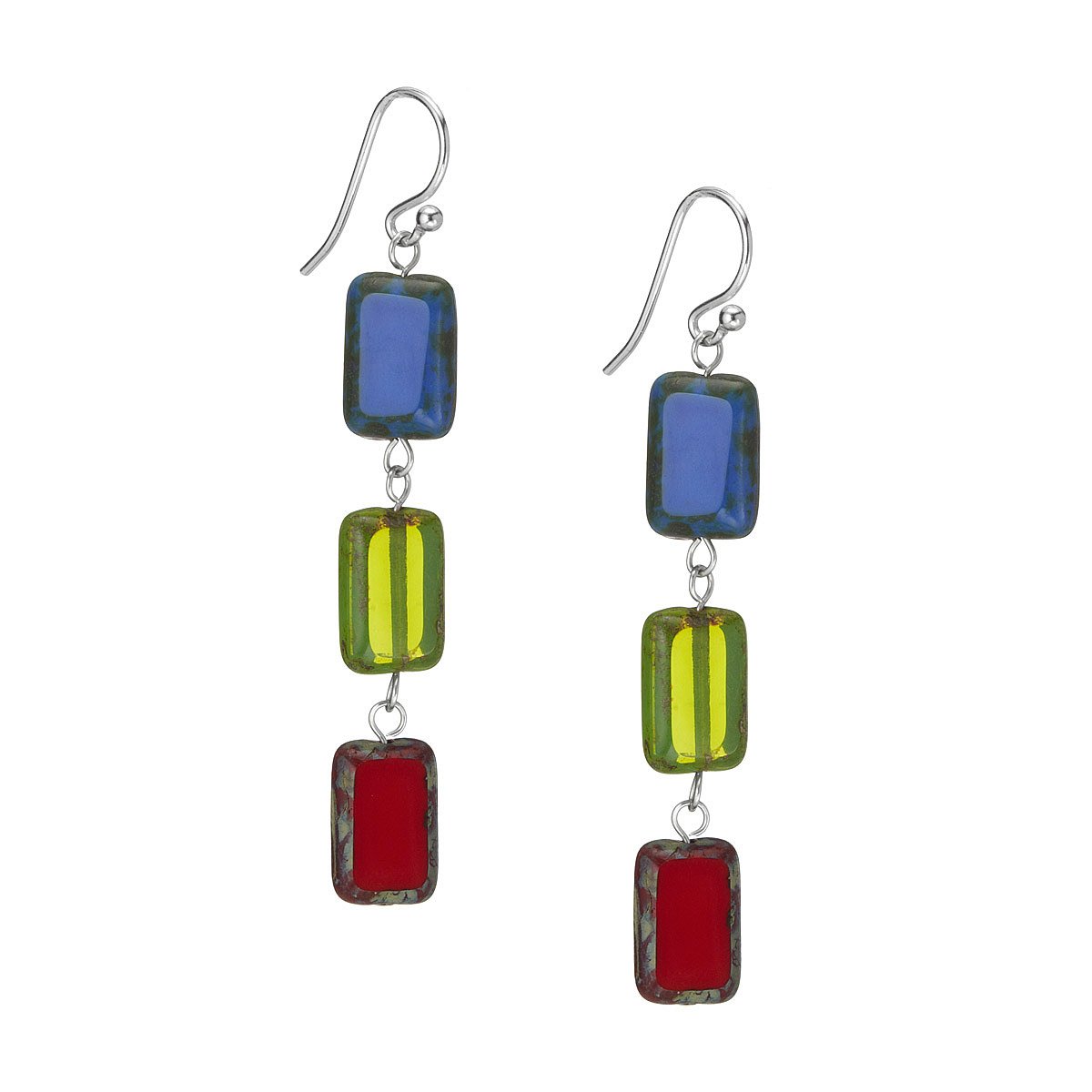 Mosaic Earrings glass tile beads