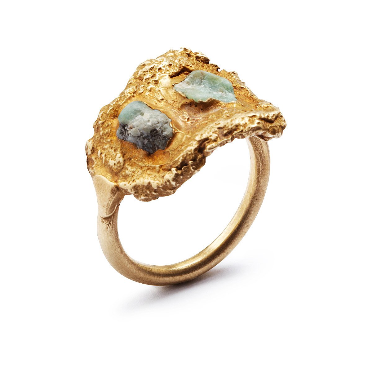 Emerald Mosaic Ring Handmade jewelry, emerald mosaic ring, recycled