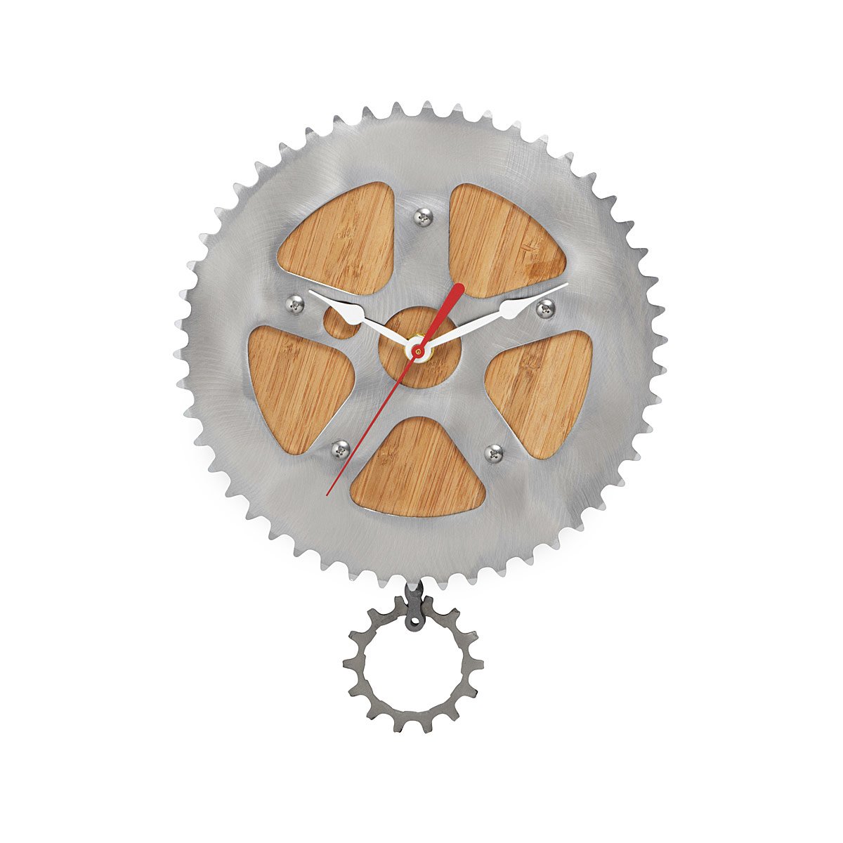 Bamboo Bike Wall Clock recycled bicycle decor, bamboo clock