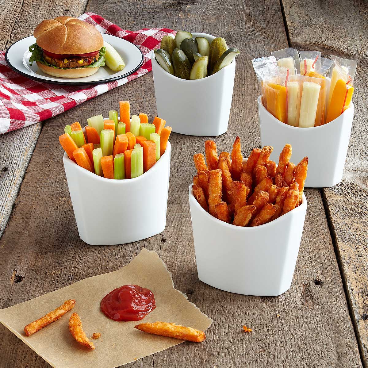French Fry Holder Set of 4 serveware, fast food, picnic