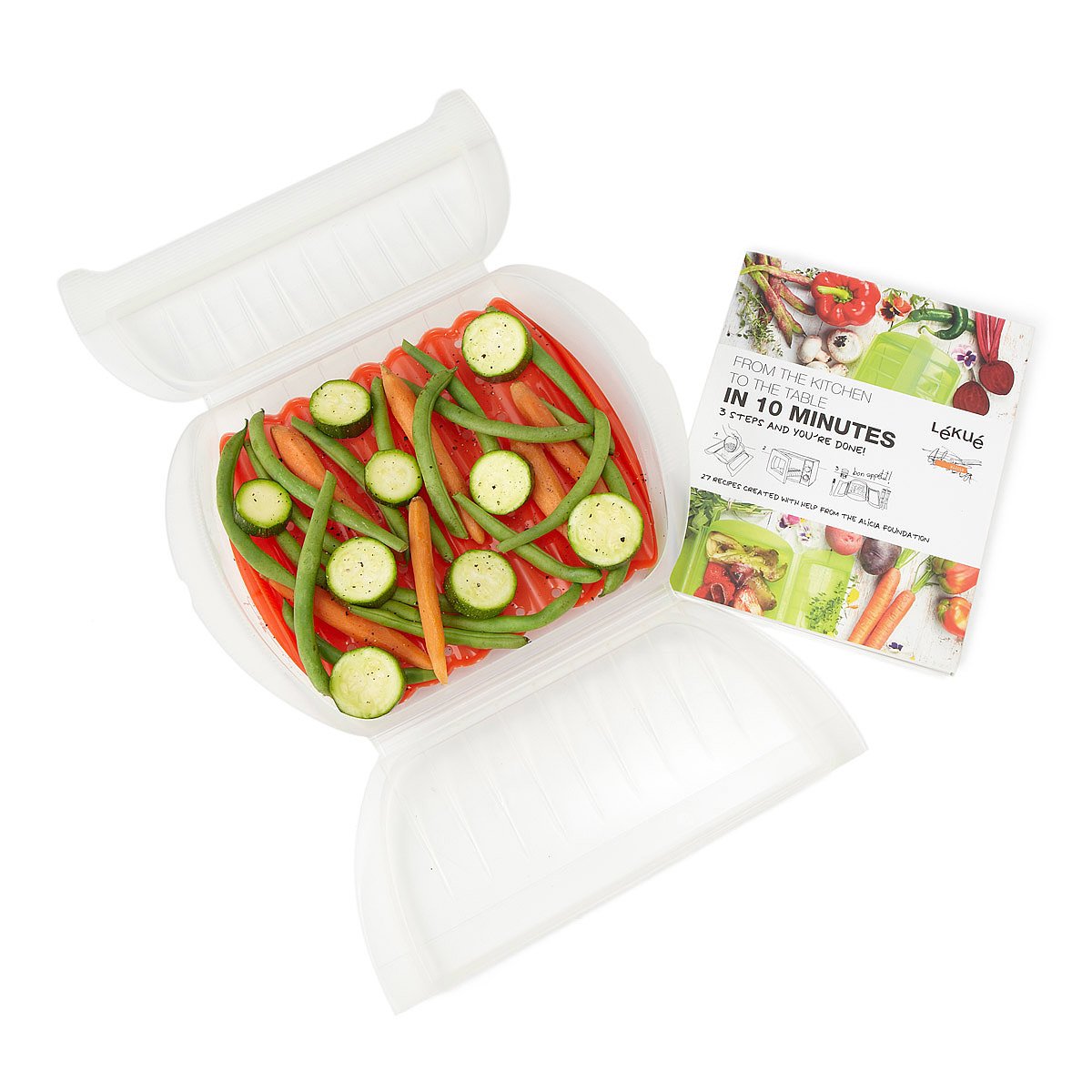 Microwave Steamer with Cookbook Lekue Cookware