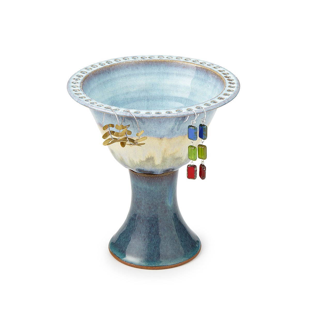 Tall Pedestal Jewelry Bowl earring organizer