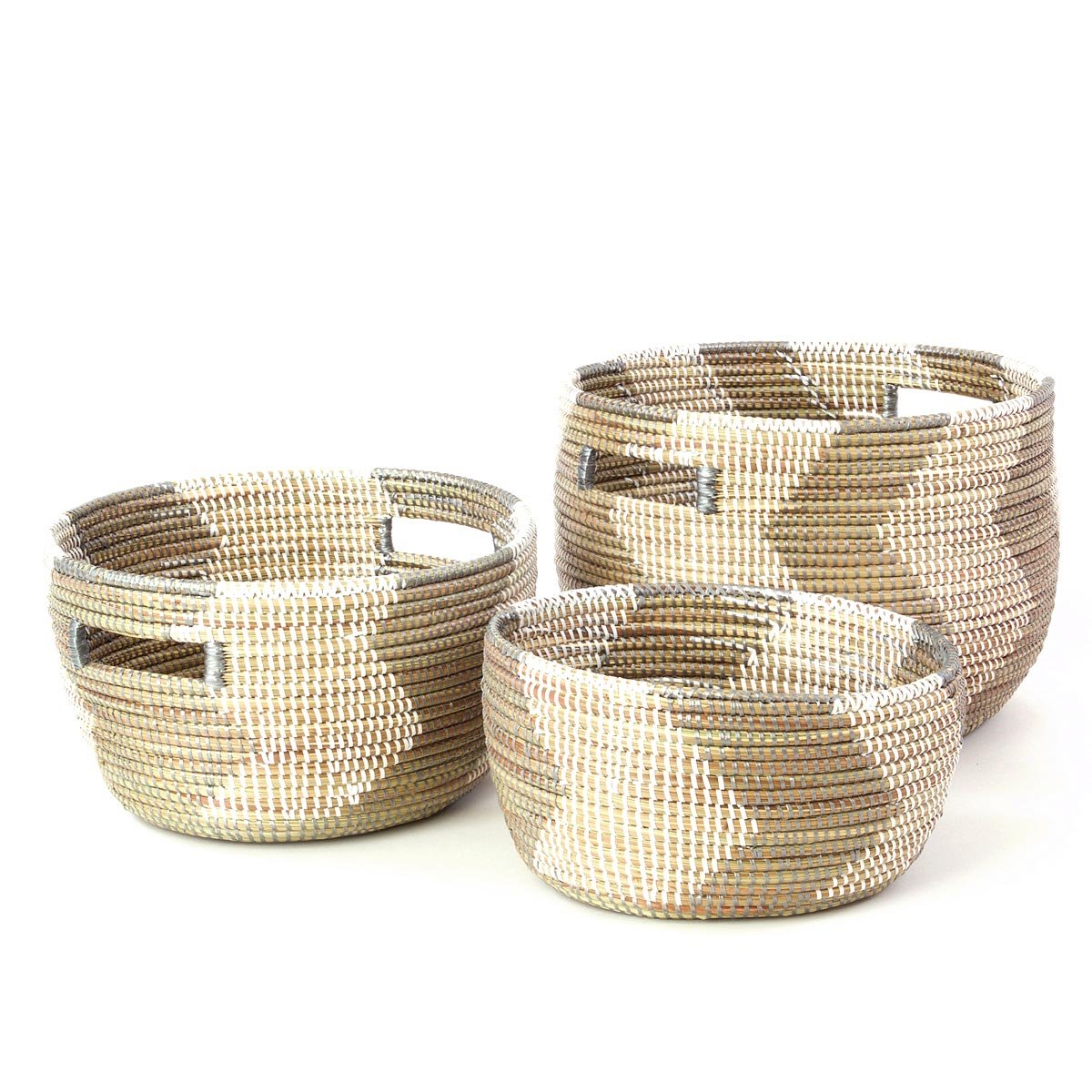 Handmade Nesting Baskets Set of 3 woven storage basket