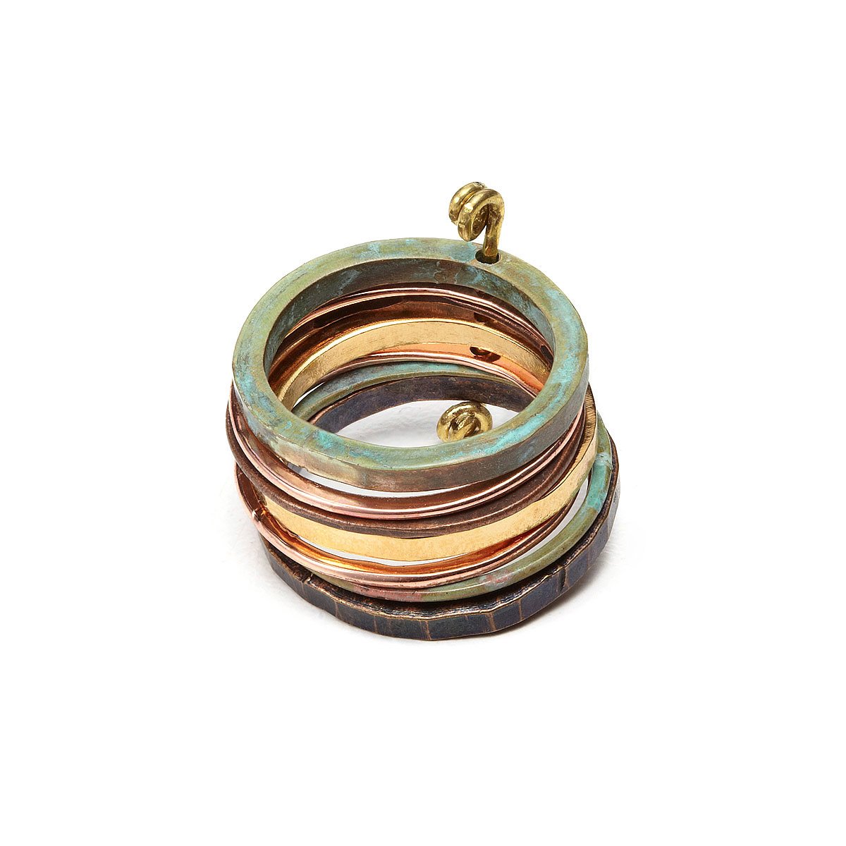 Mixed Metals Gold Ring copper jewelry, oxidized