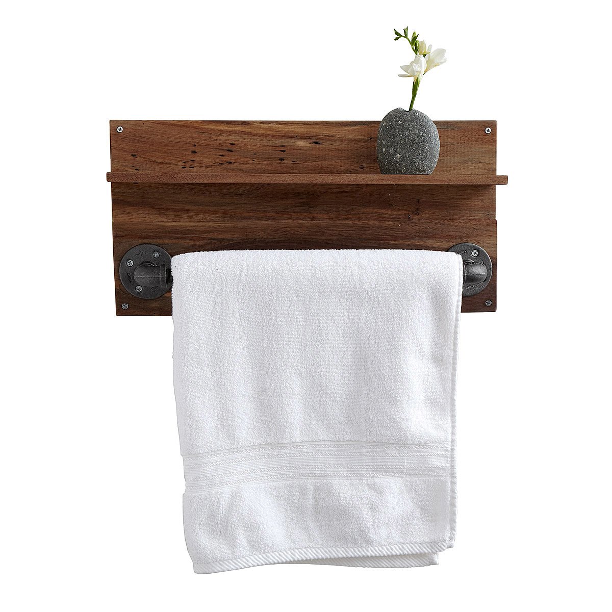 Reclaimed Walnut Towel Rack walnut wood, industrial décor