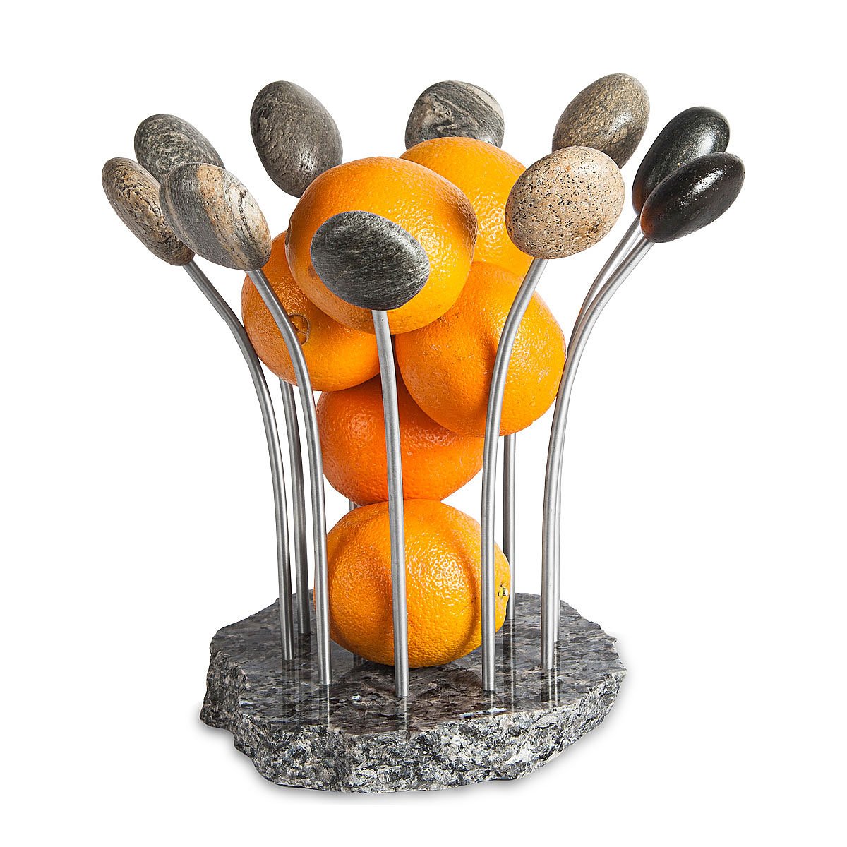 Sea Stone Splash Centerpiece Bowl Stone & Metal Bowl