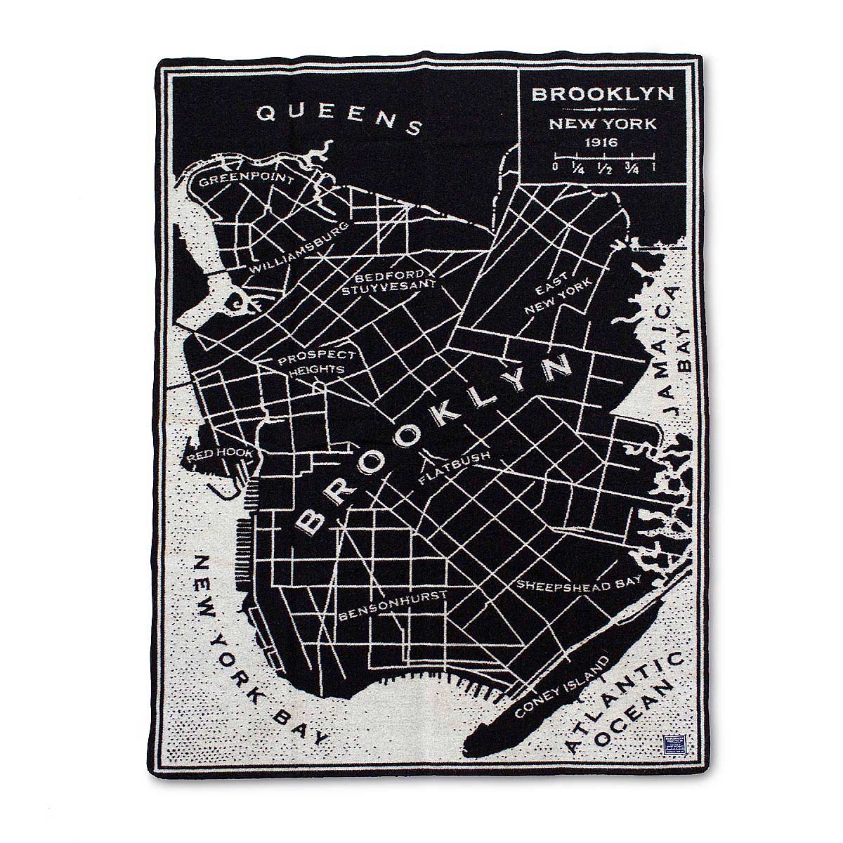 Brooklyn Map Throw merino wool blanket