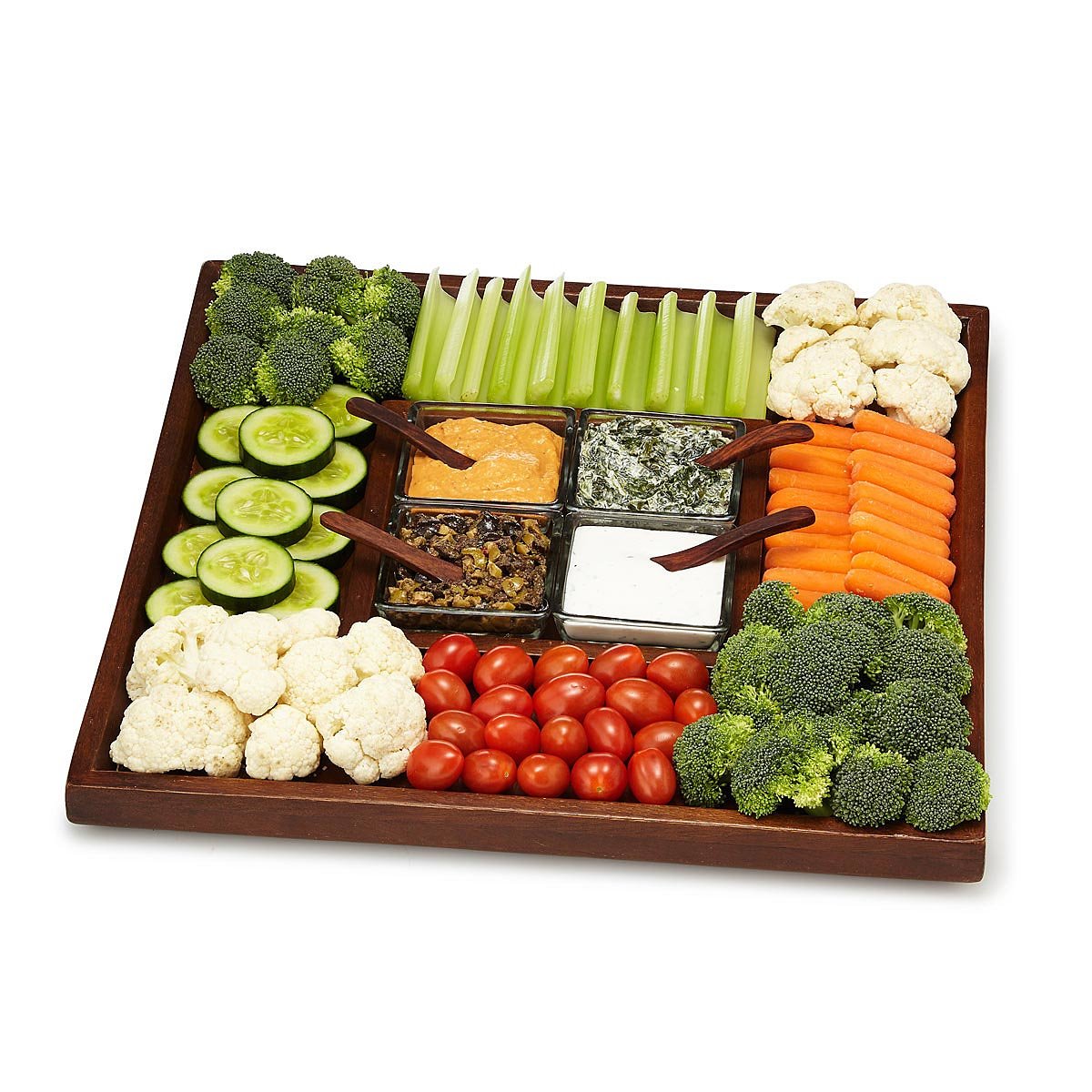 Mango Wood Platter with Dipping Bowls hosting, mango wood, ombre