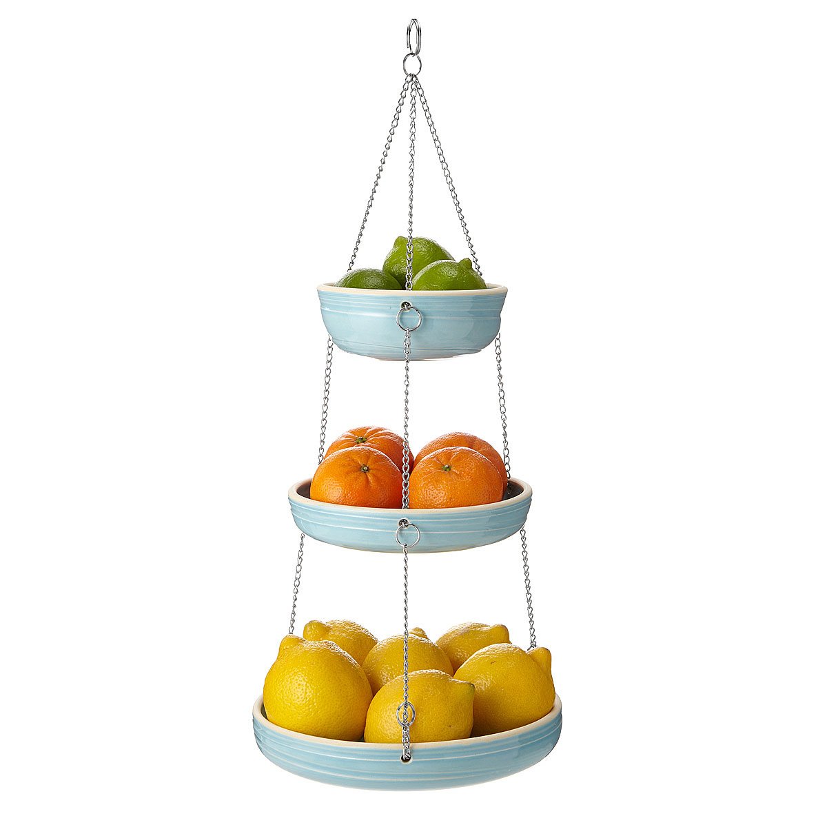 Stoneware 3 Tiered Hanging Baskets fruit hanger, sculpture