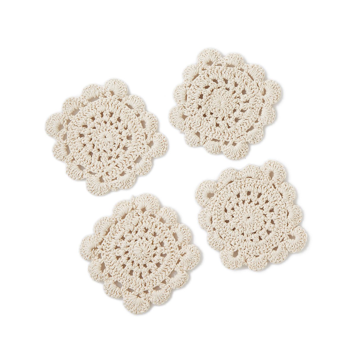 Crochet Coasters Set of 4 hand crocheted, cloth coaster