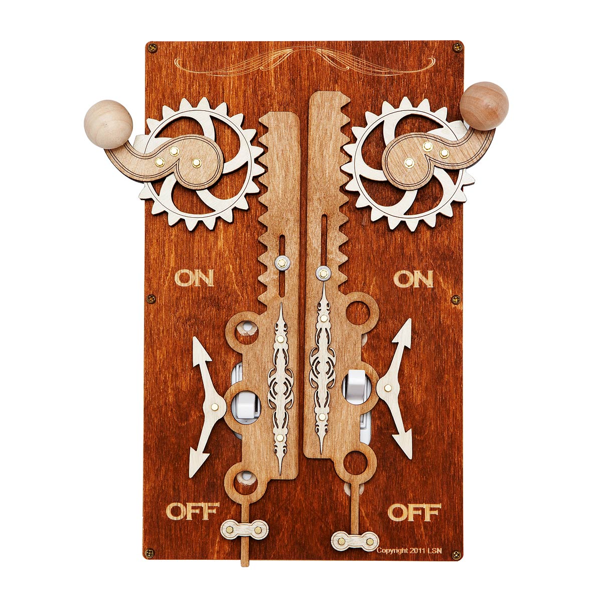 Double Rack & Pinion Switch Plate Laser Cut Steampunk Light Switch