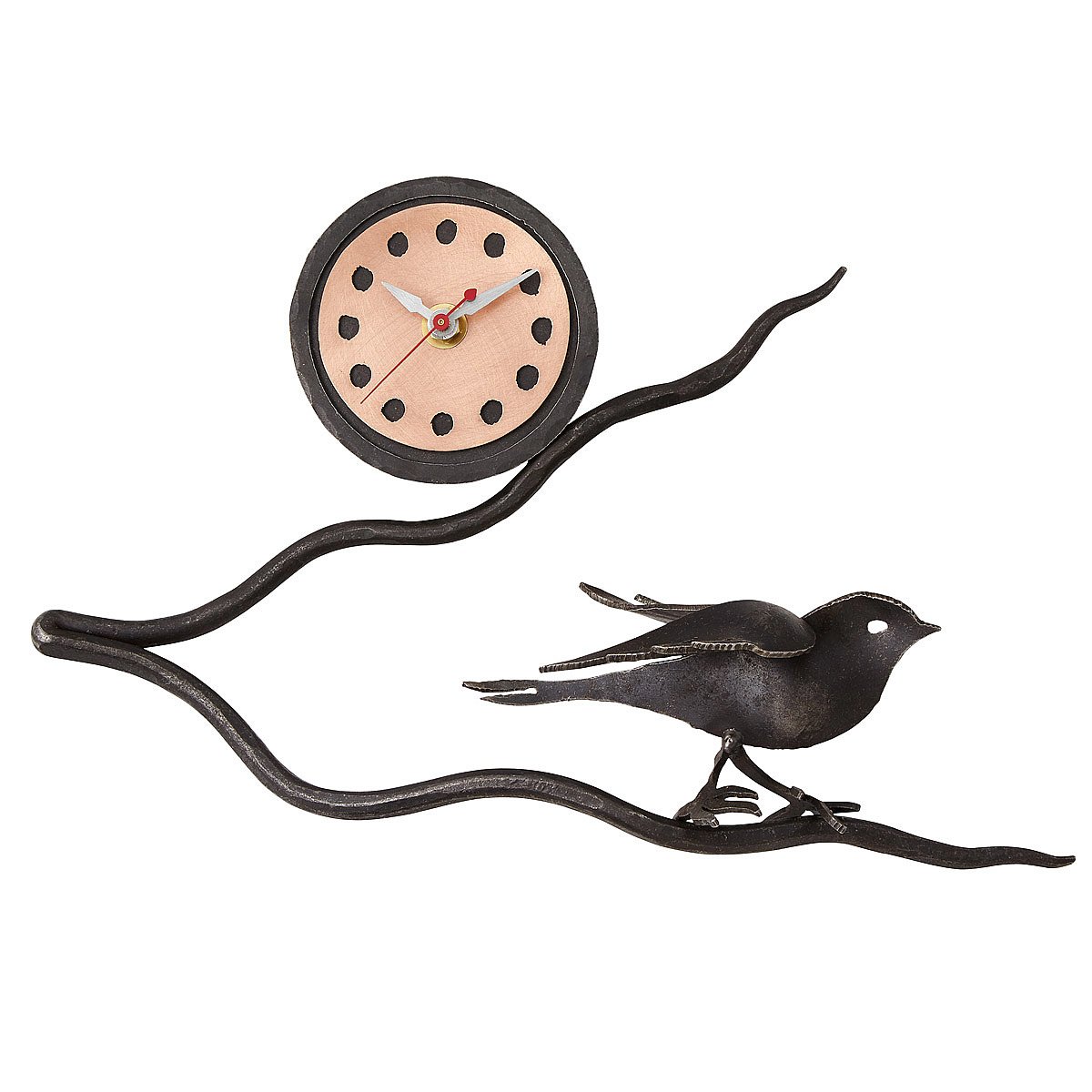Steel Bird on Branch Clock steel wall clock, bird clock