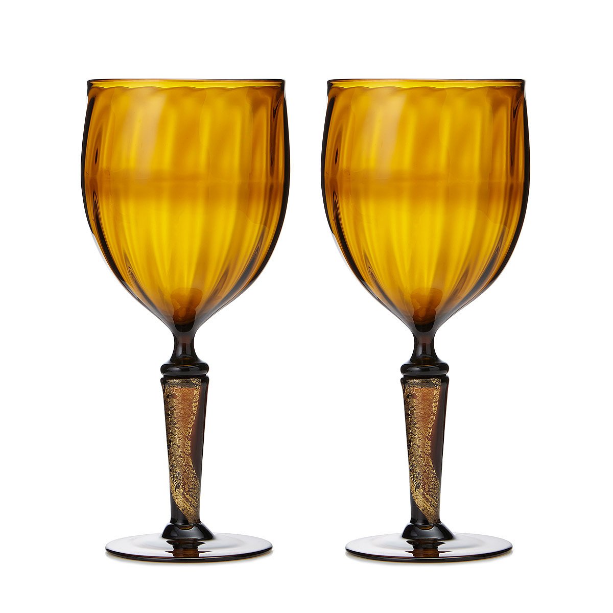Gold Leaf Upcycled Goblet Set unique wine glasses