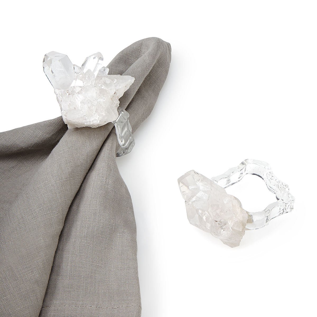 Crystal Napkin Rings Set of 2 napkin ring, druze cluster