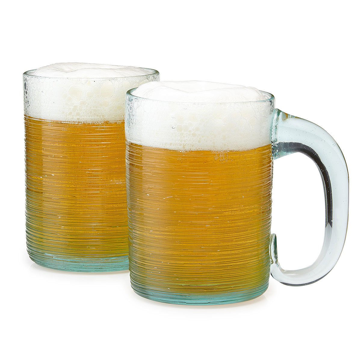 Glass Beer Stein Set of 2 beer mugs