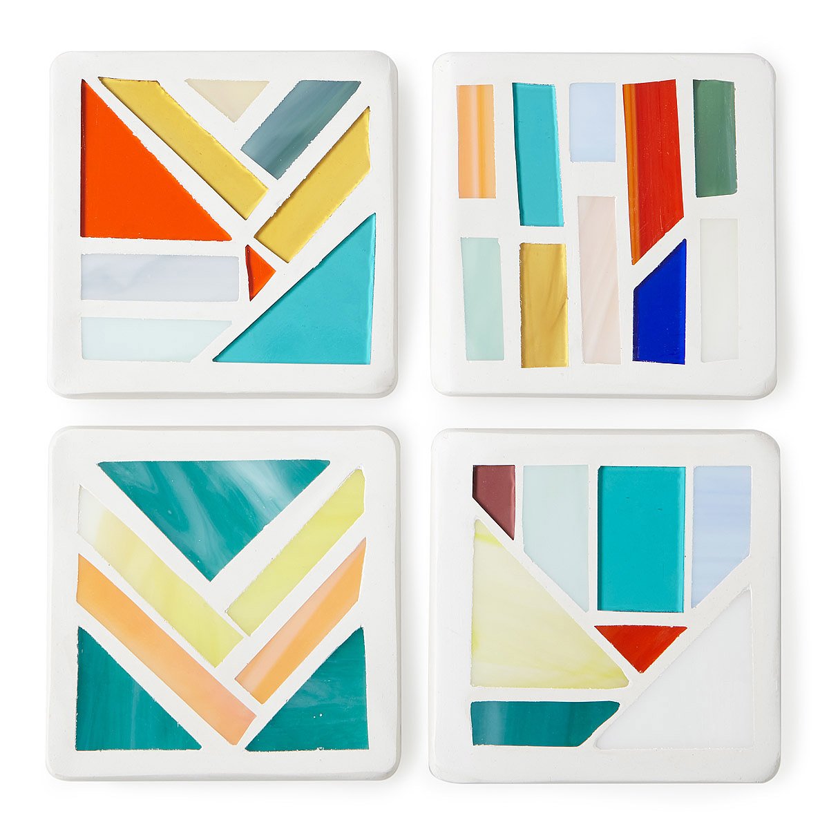 Stained Glass Coasters Set of 4 mosaic coasters, colorful