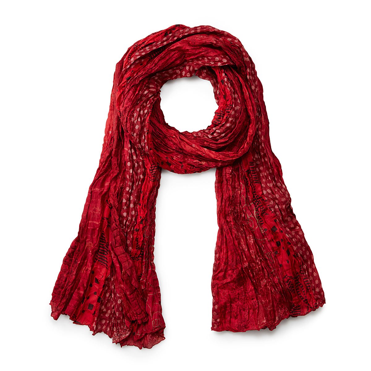 Vintage Silk Sari Wrap red scarf, shawl