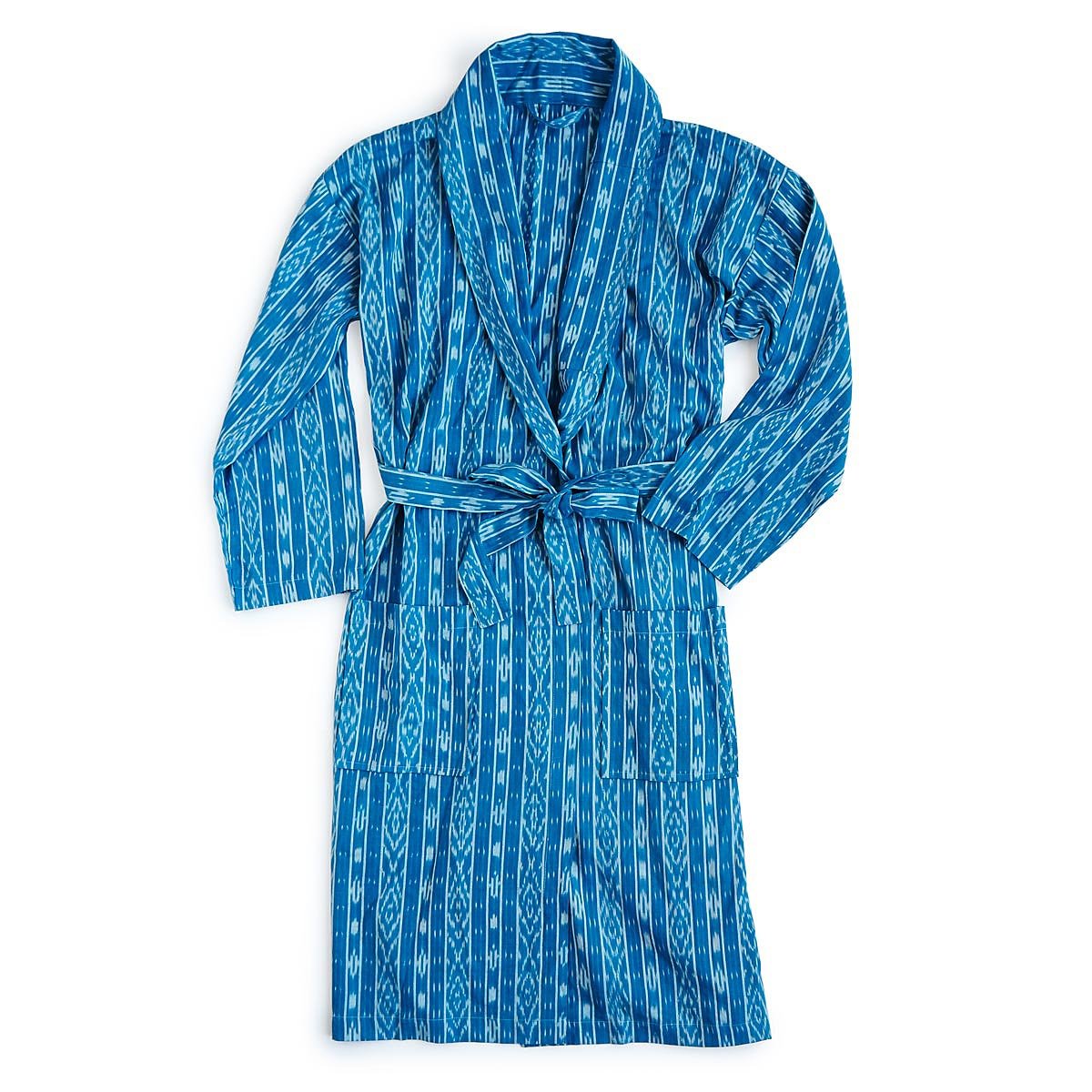 Blue Ikat Mens Robe mens fashion robe, blue robe
