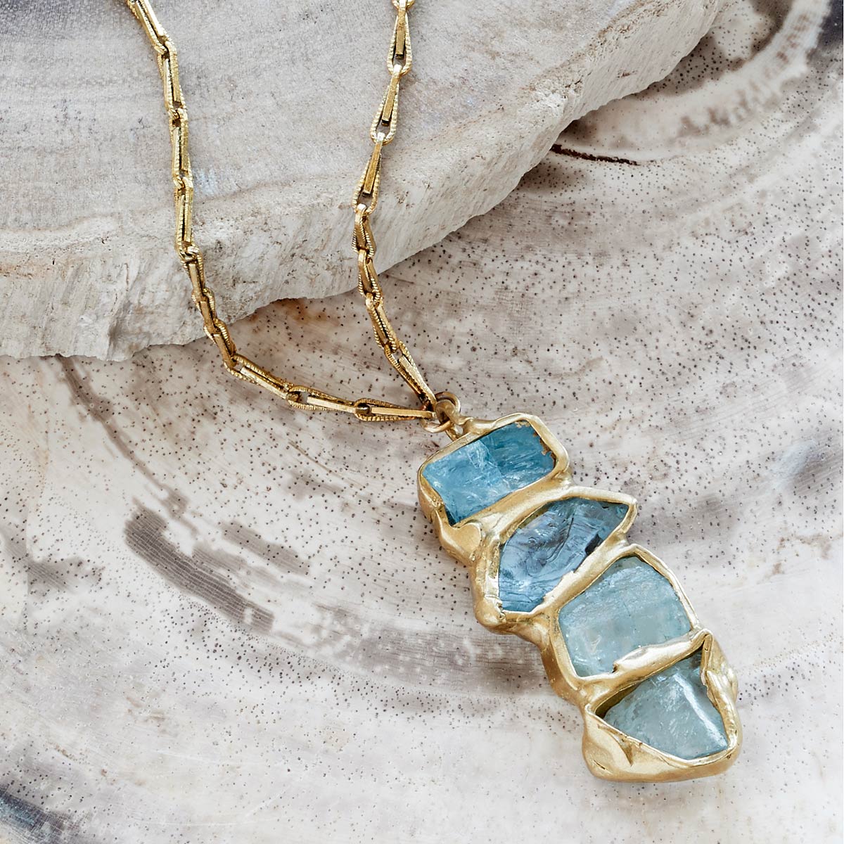 Aquamarine Ebb and Flow Pendant aquamarine stone jewelry