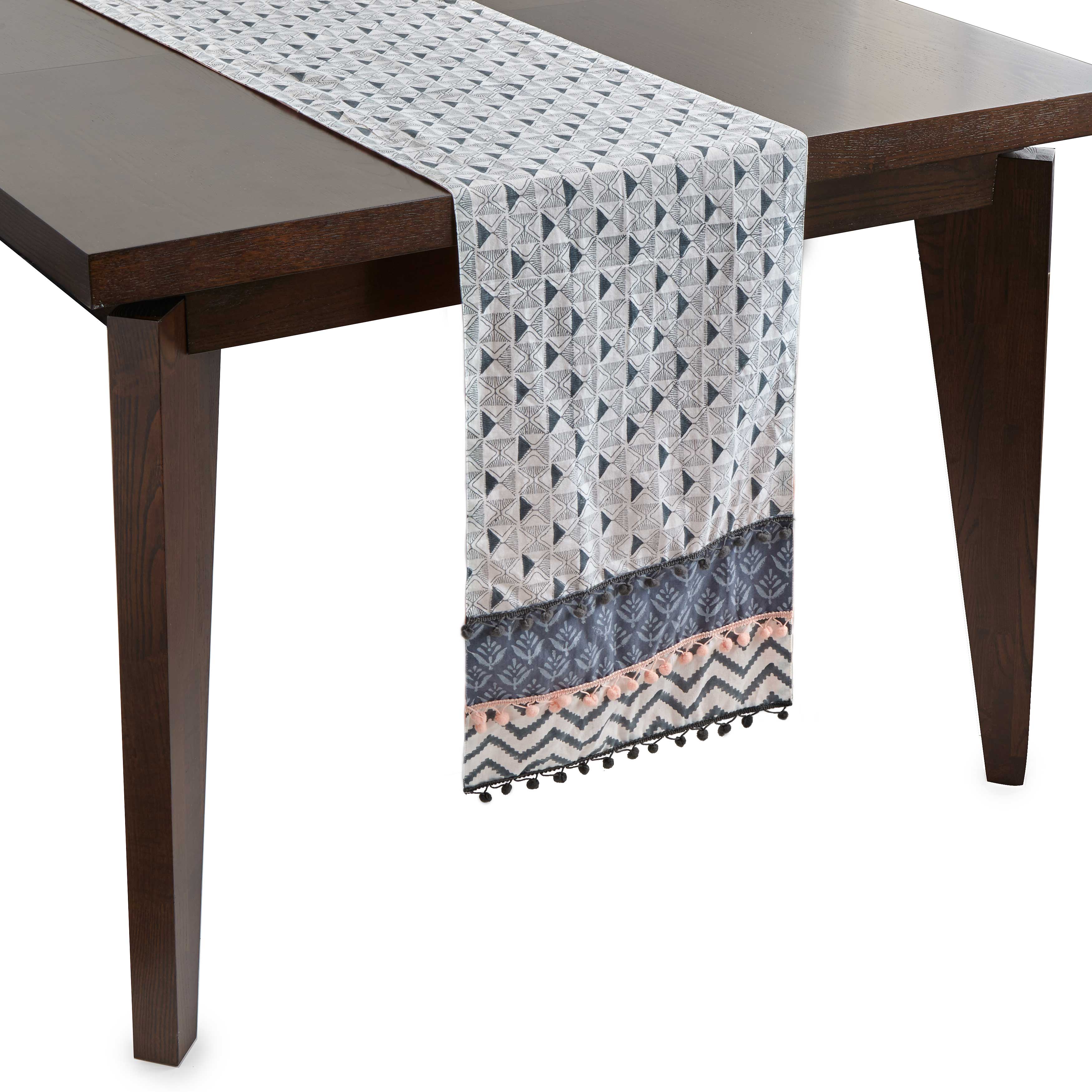 Layered Block Print Table Runner table linen