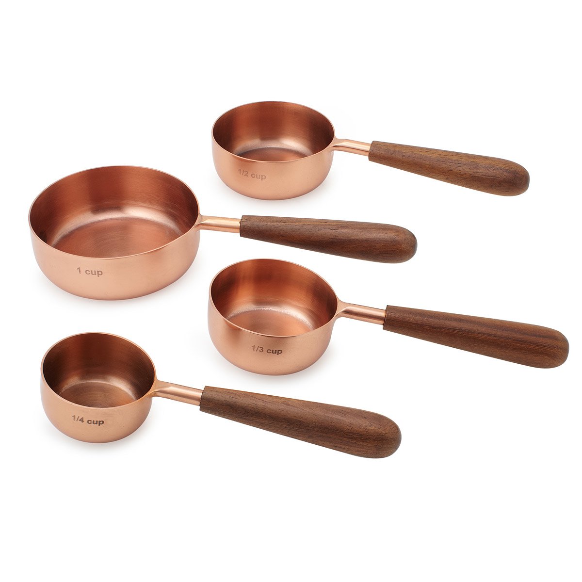 Measuring Cups with Wood Handles copper cookware