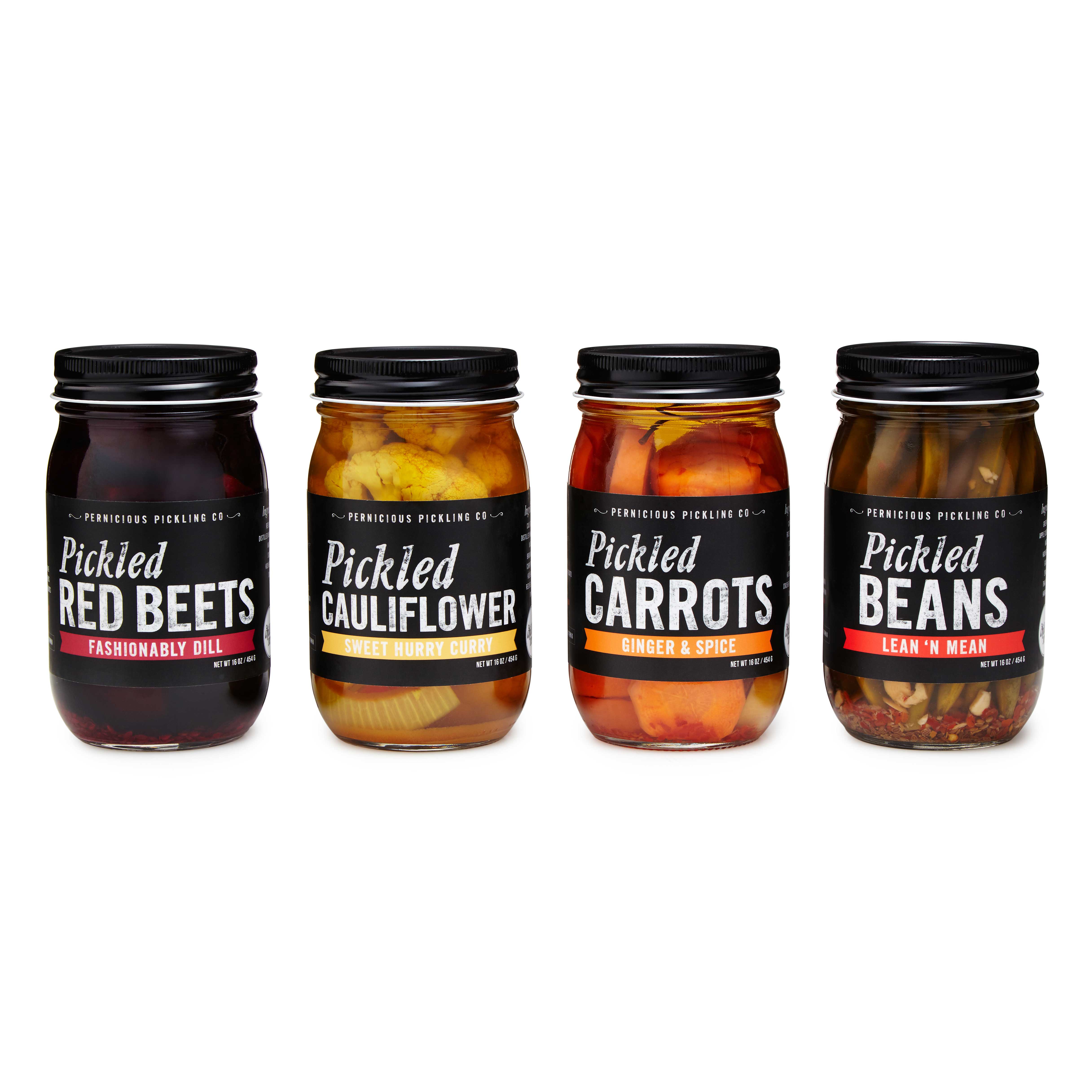 Pickled Vegetables Set of 4 pickled vegetables, natural snack foods