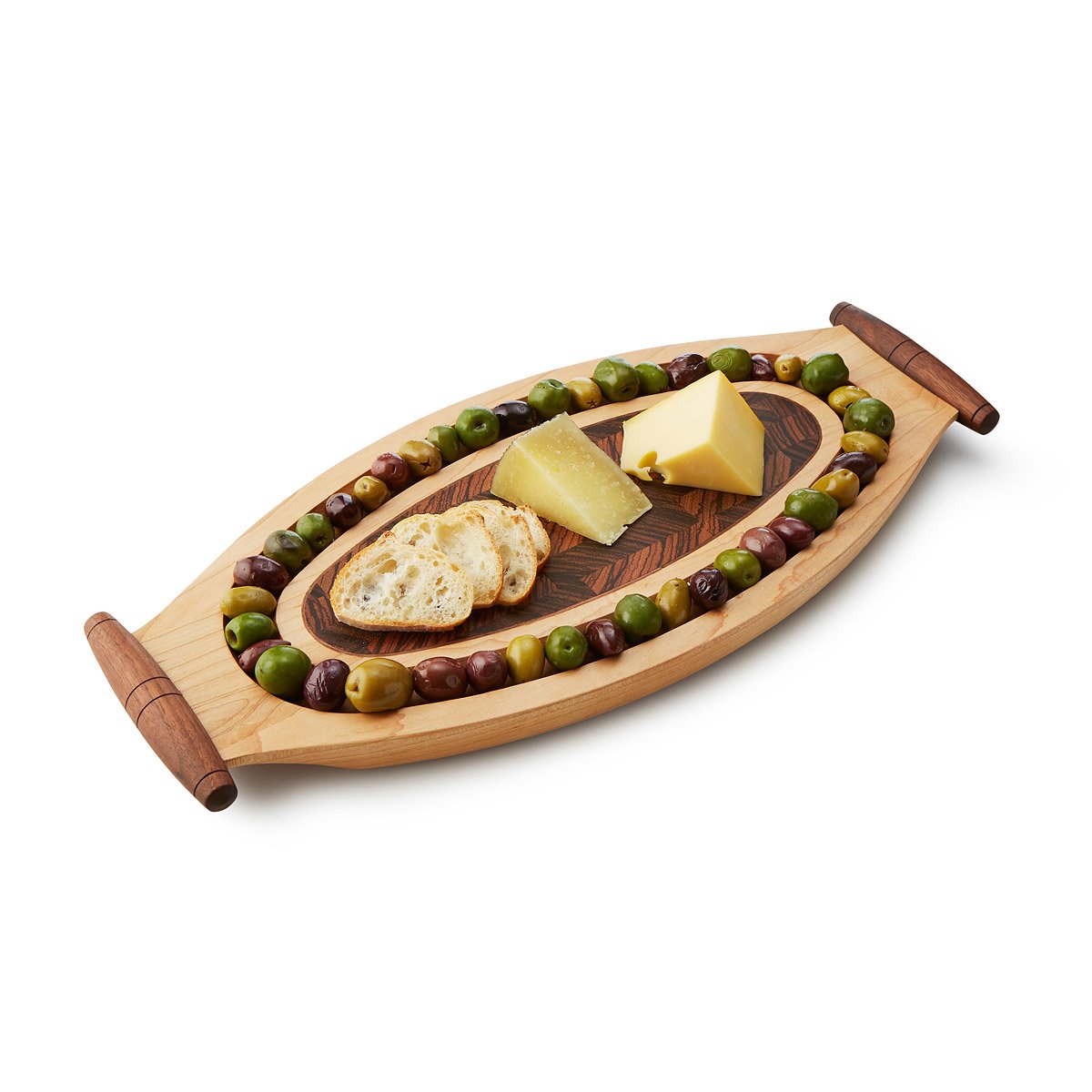 Wooden Olive and Cheese Board olive server