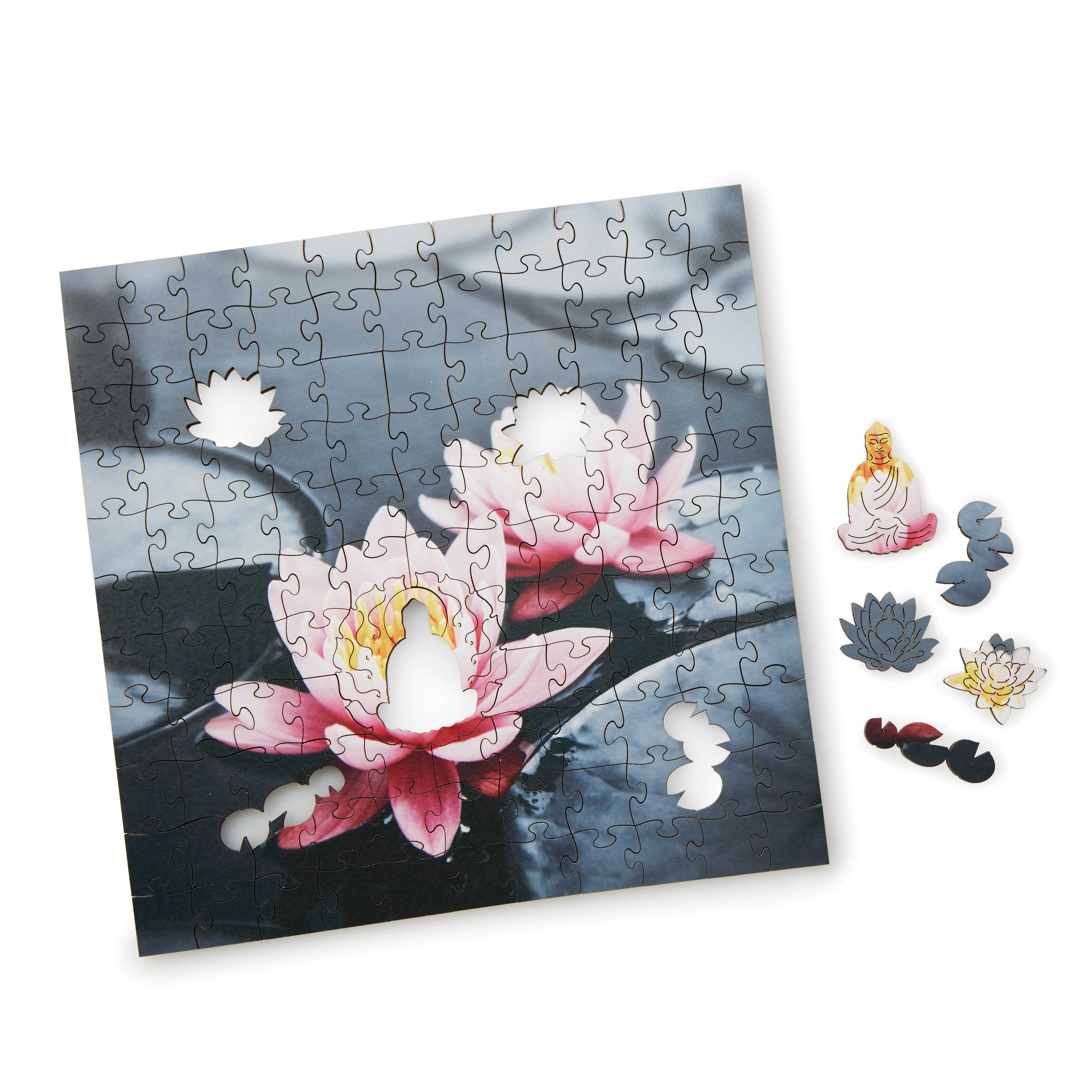 Zen Lotus Wooden Heirloom Puzzle handmade puzzle, wood jigsaw