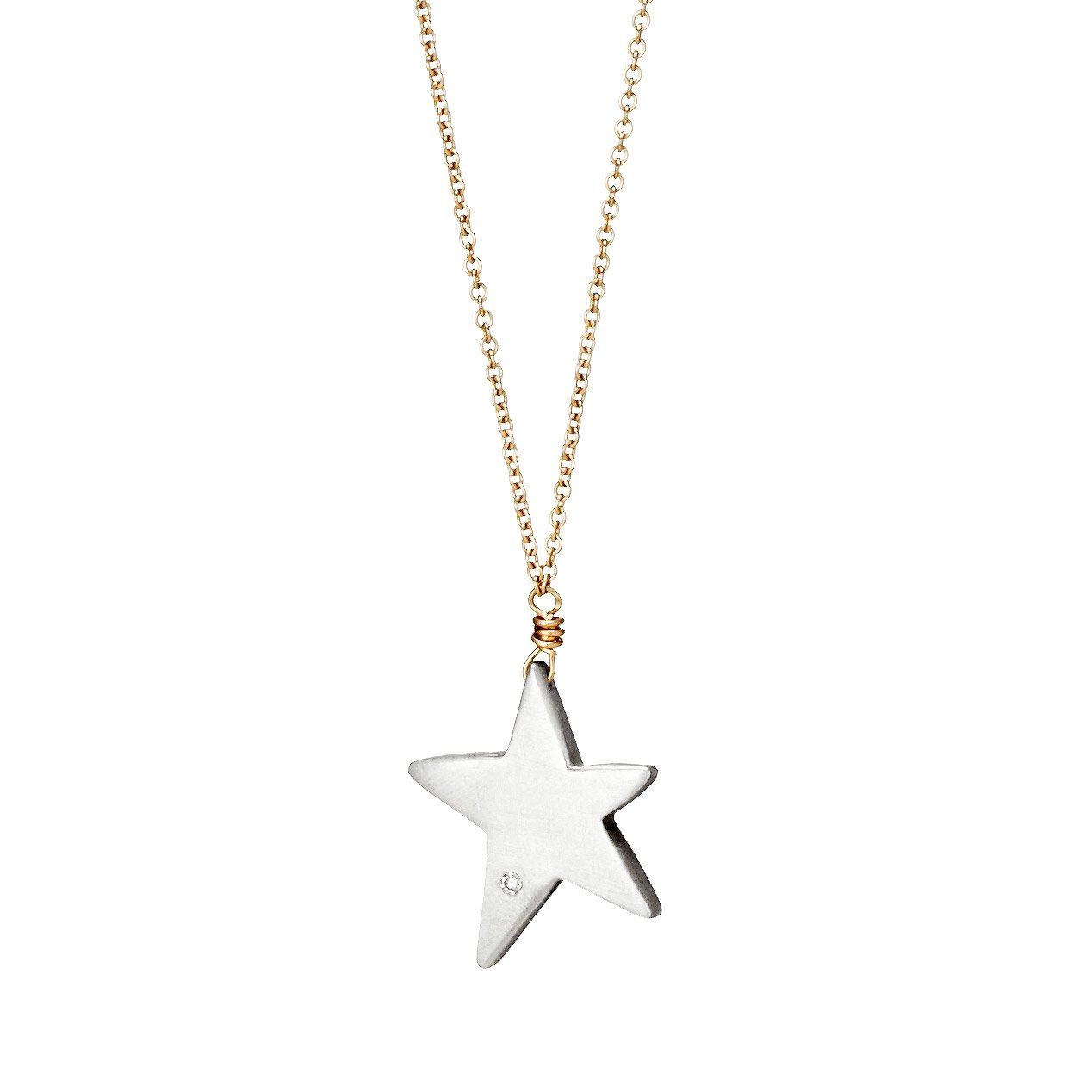Wish Upon A Star Diamond Necklace Silver Pendant Jewelry
