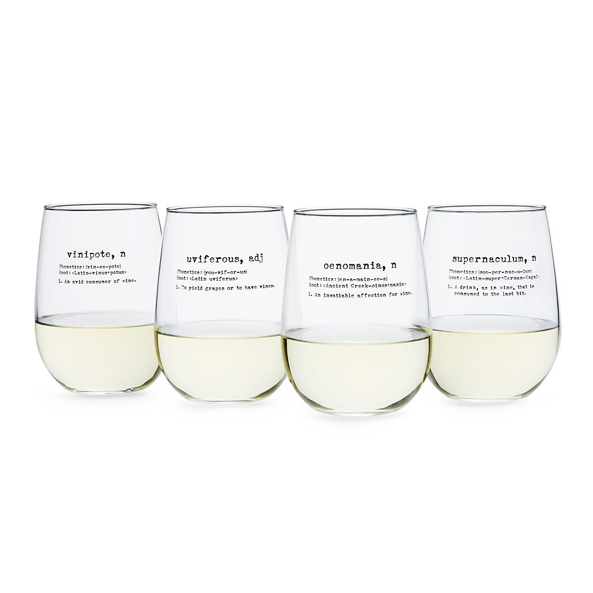 Life By Definition Wine Glasses Set of 4 Unique Wine Glass Set