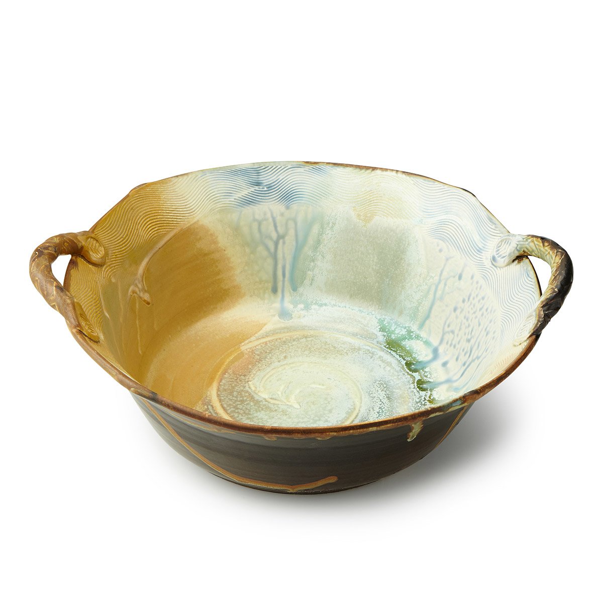 Mother of Pearl Stoneware Serving Dish Handmade Serving Bowl