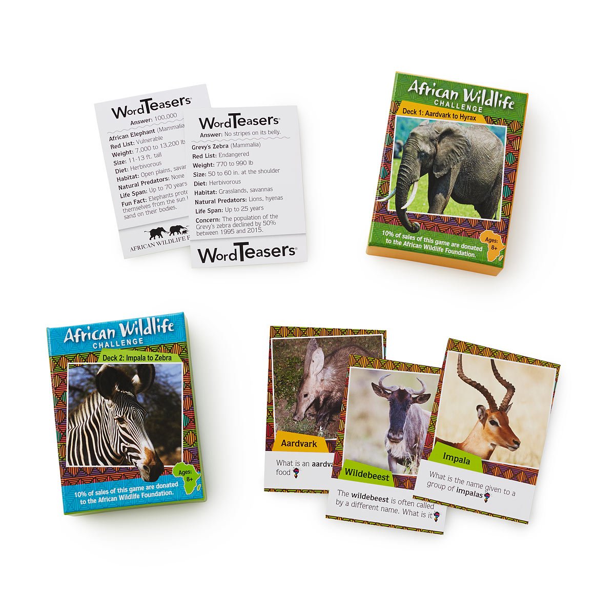African Wildlife Trivia Cards Animal Games UncommonGoods