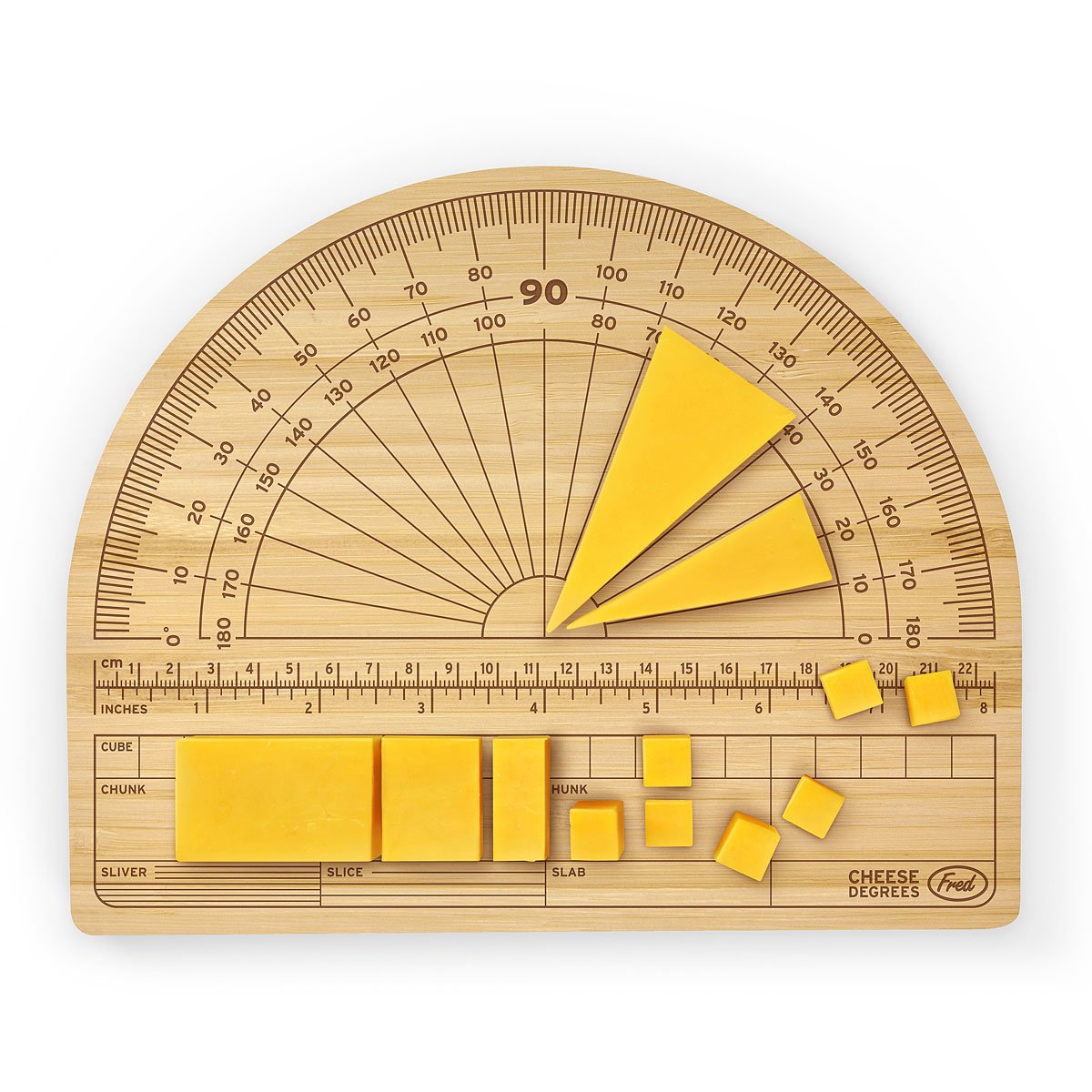 Cheese Degrees Cutting Board Bamboo Cheese Measurements Board