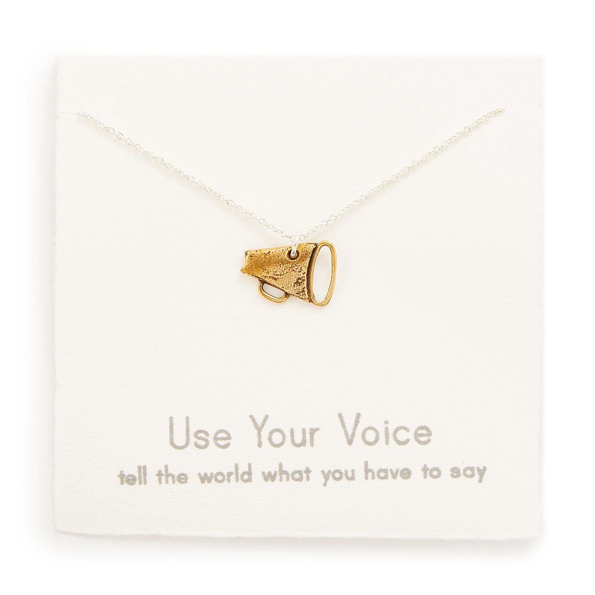 Megaphone Charm Necklace Handmade Bronze Pendant