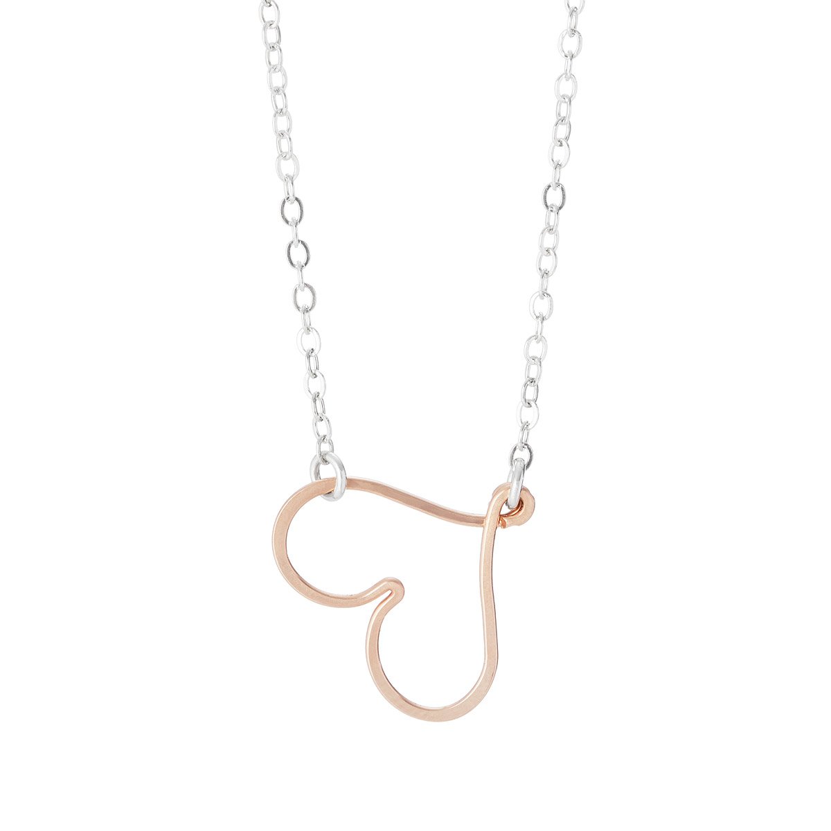 Sideways Heart Necklace rose gold jewelry