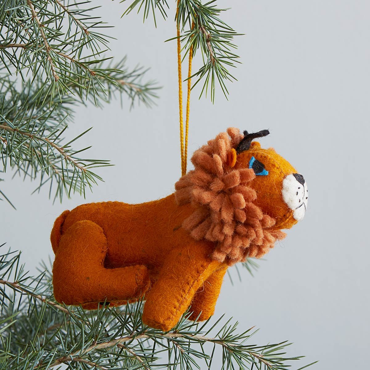 Felted Lion Ornament Handmade Animal Ornament