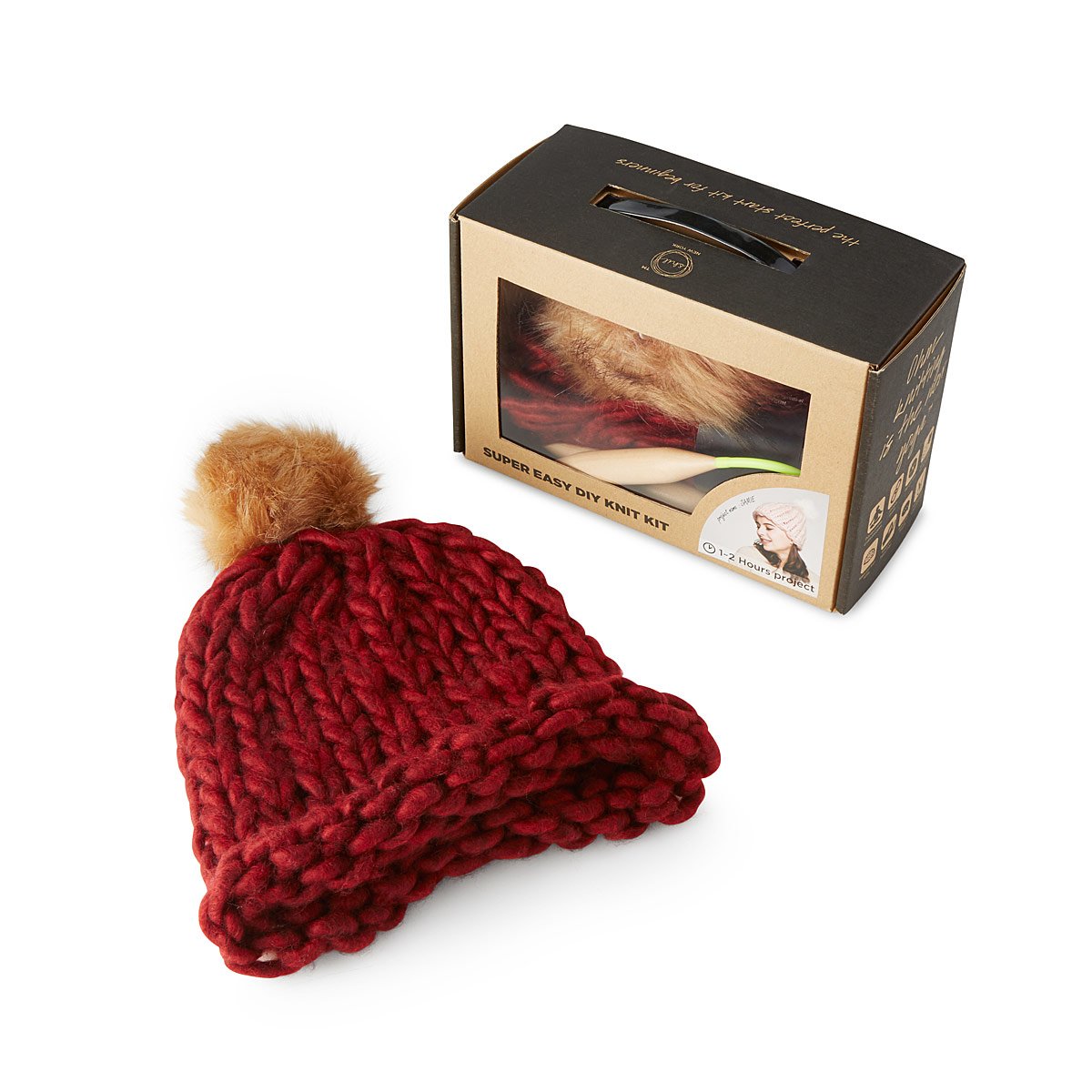 Make Your Own Pom Pom Beanie DIY, knit beanie, knit hat