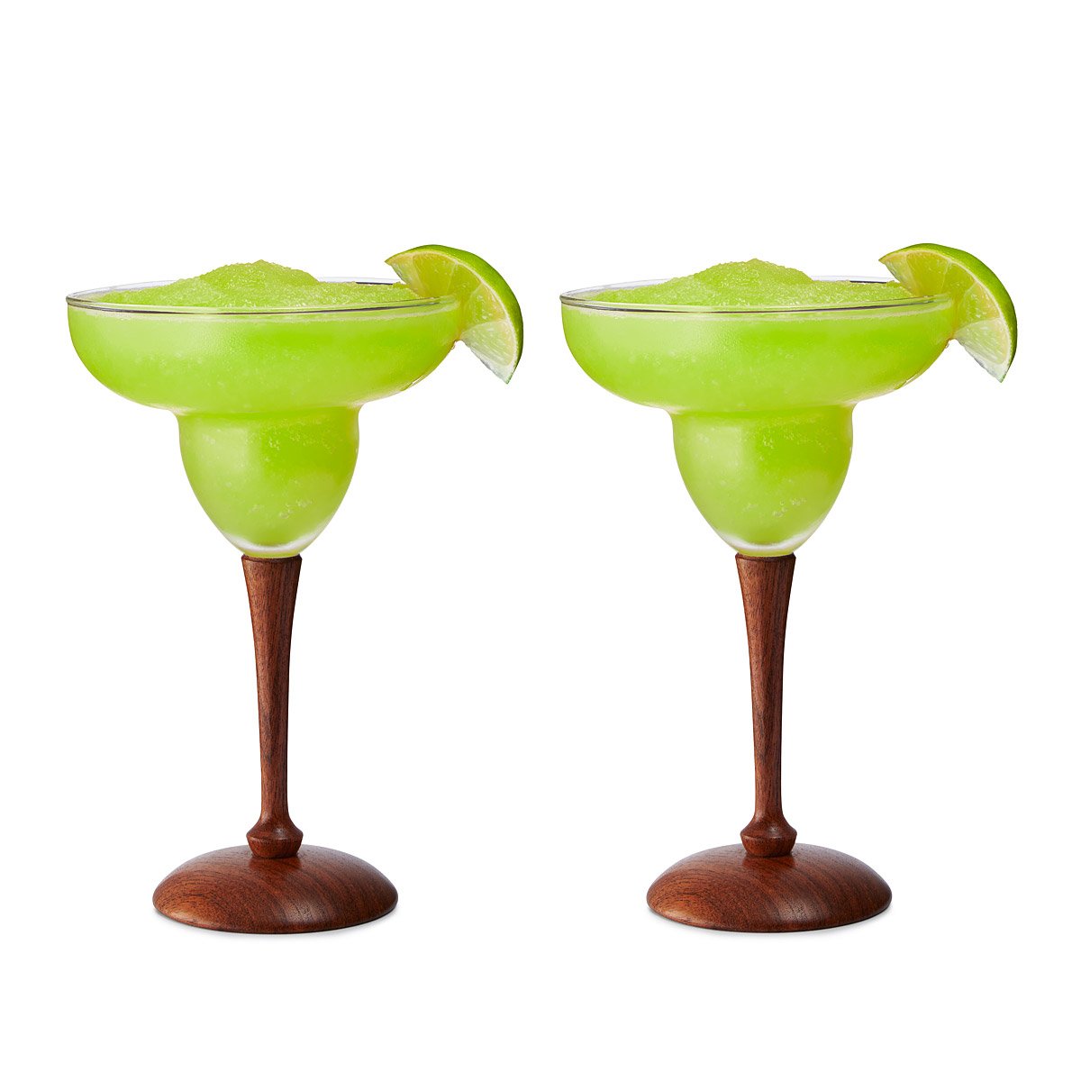 Wood Stem Margarita Glasses Set Of 2 Handmade Cocktail
