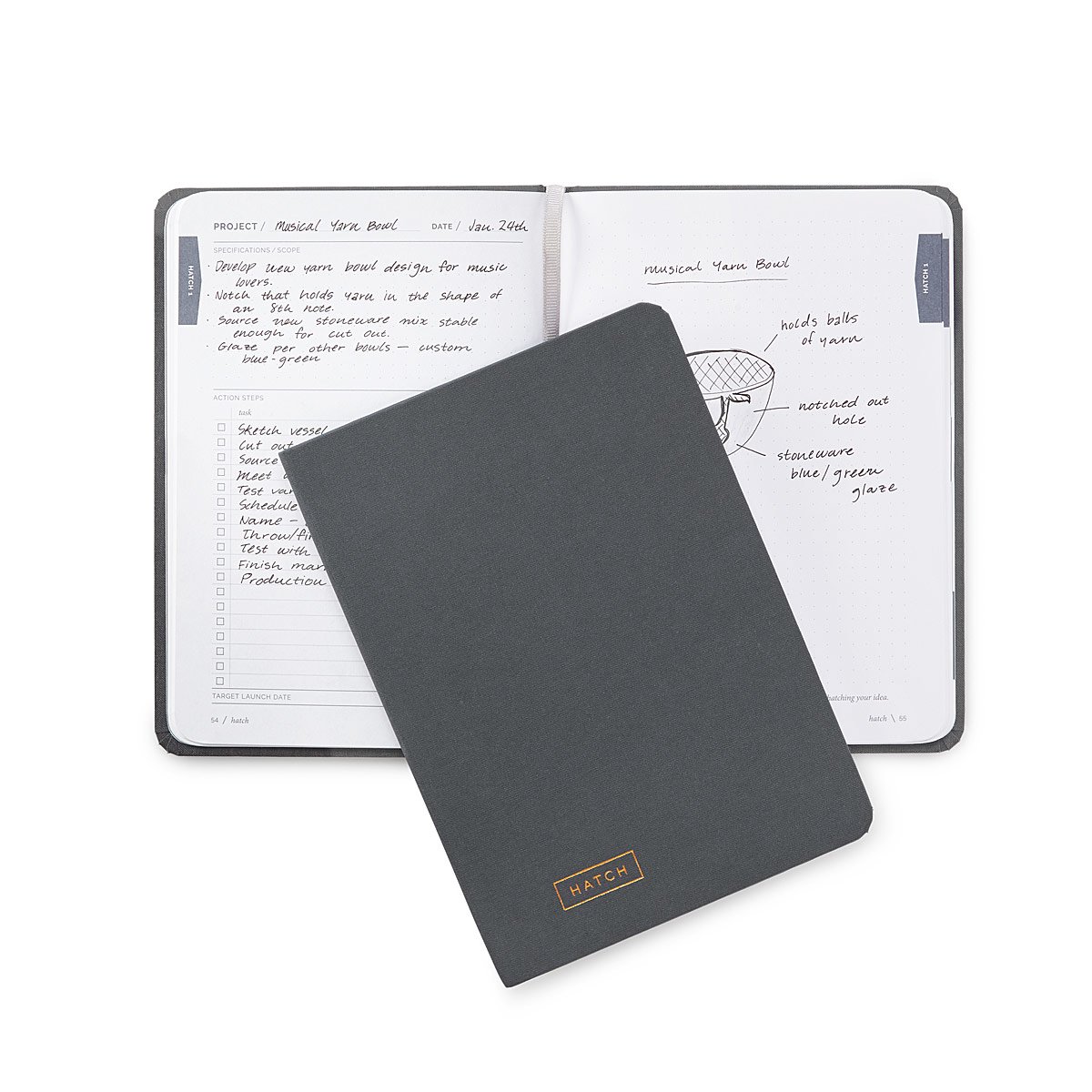 Hatch Ideas Notebook Dot Grid Notebook, Designer