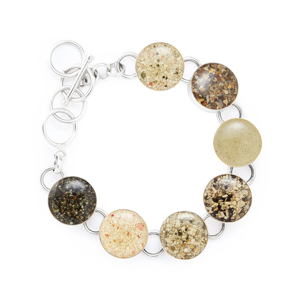 Custom Beach Charm Bracelet Personalized Sand Art Jewelry, Beach