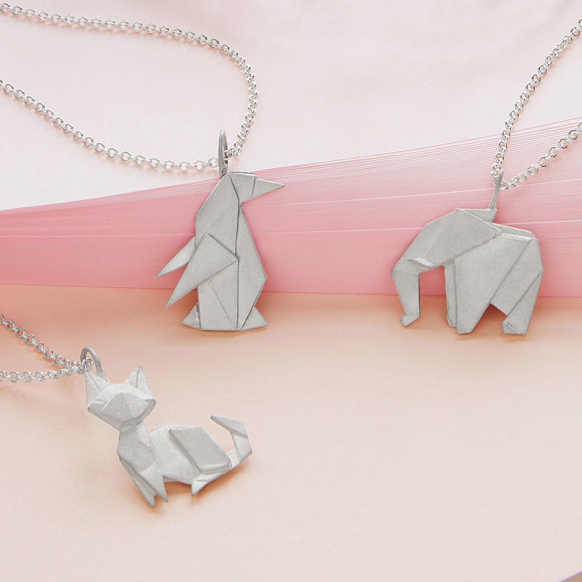 Origami Menagerie Necklaces Origami jewelry, Origami