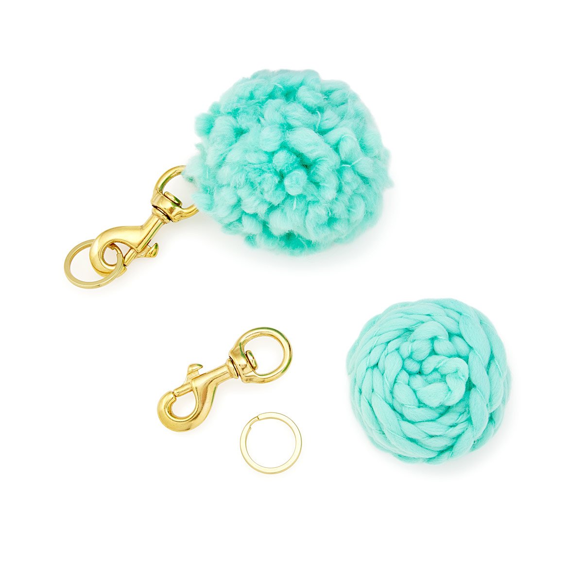 PomPom Key Chain DIY Kit Merino Wool, Yarn Crafts
