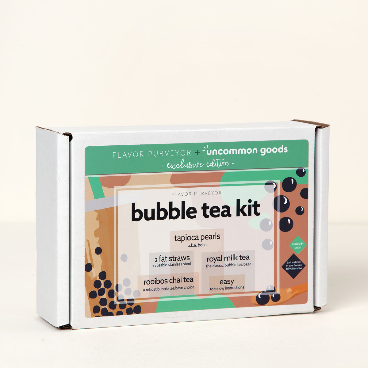 Thoughtfully Gourmet, Mini Boba Party Set, Makes 16 Tasting Portions Of  Bubble Tea, Includes 4 Flavors, Boba Pearls, Cups, Lids, And Straws