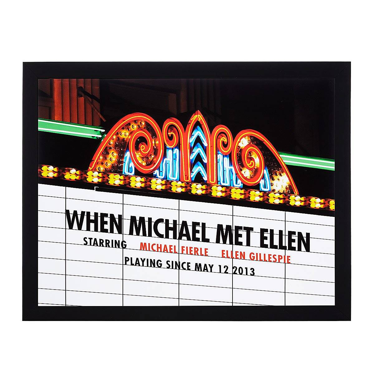Black Frame - Personalized Movie Marquee Photo Print