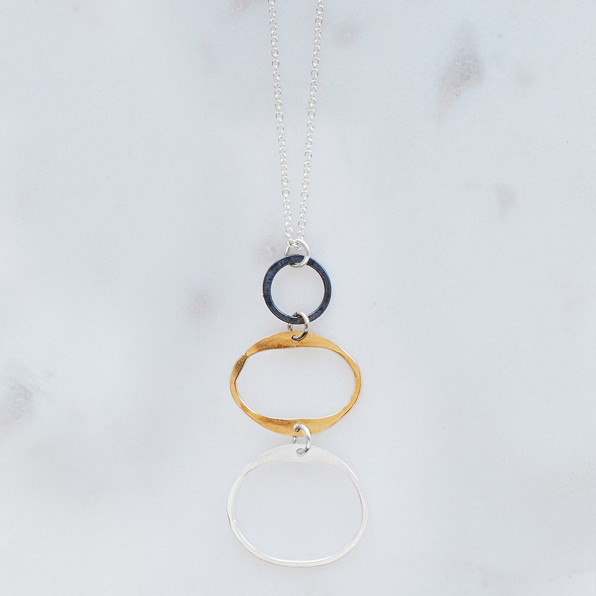 Balance Necklace Mixed Metal Necklace; Handmade Jewelry