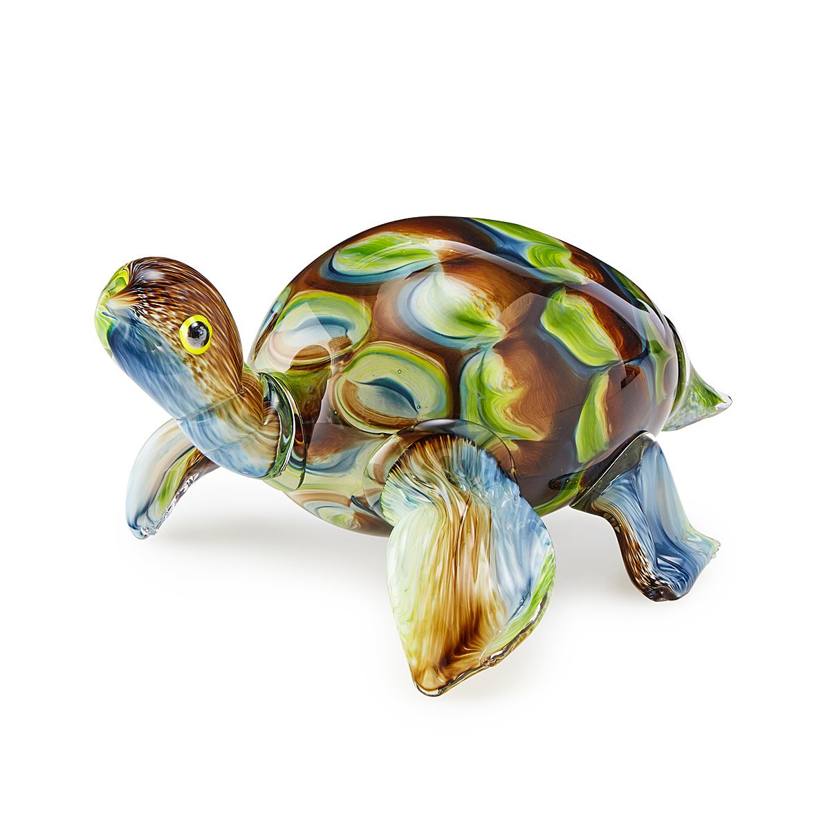 Glass Sea Turtle desk sculpture, coastal decor