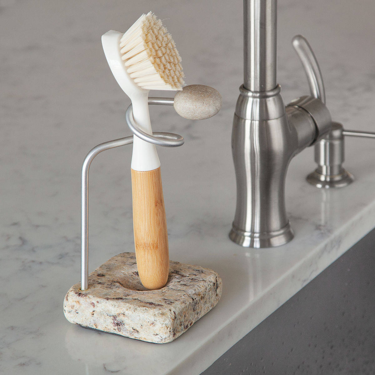 Sea Stone Dish Brush Holder Sink Storage