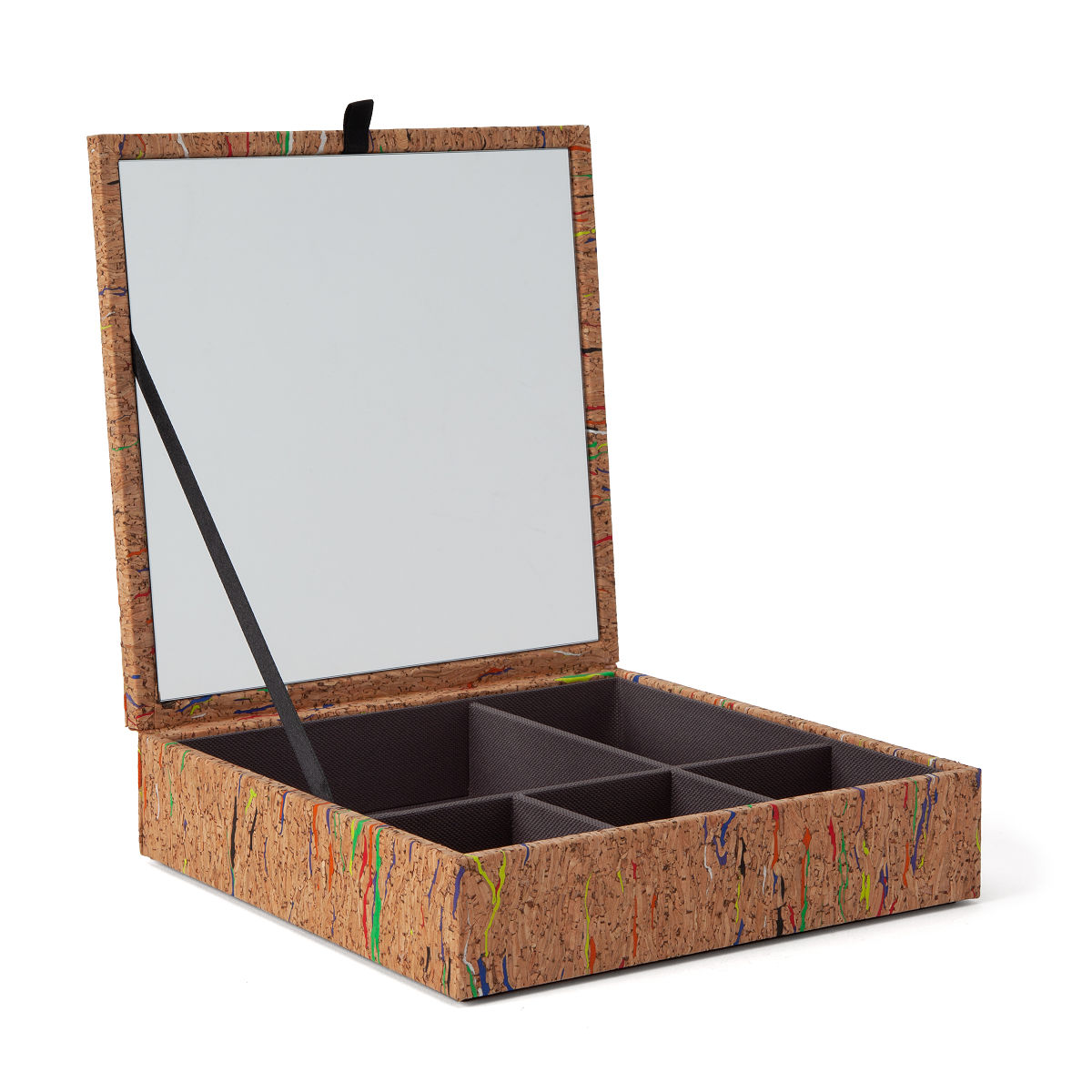 Colorful Cork Jewelry Box with Mirror Natural cork, Rainbow, Jewelry box, Mirror