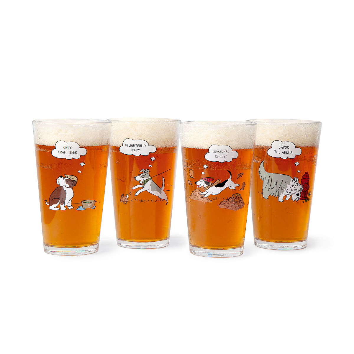 Only Craft Beer Dog Pints Drinking Glasses, Dog Lovers Goods